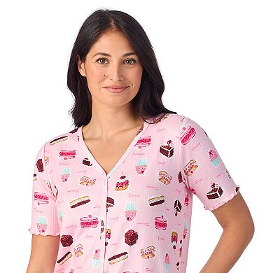 Women's Cuddl Duds® Pointelle Button-Front Pajama Top & Cropped Pajama Bottoms Set