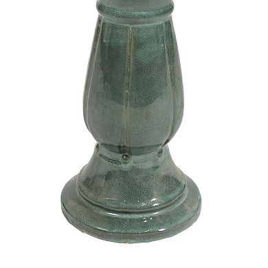 Sunnydaze Avignon Green Mist Glazed Ceramic Bird Bath - 18.75" H