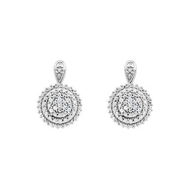 Celebration Gems Sterling Silver 1/10 Carat T.W. Diamond Drop Earrings