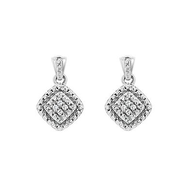 Celebration Gems Sterling Silver 1/10 Carat T.W. Diamond Drop Earrings