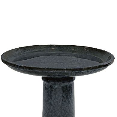 Sunnydaze Toulon Black Mist Ceramic Bird Bath - 24.5" H