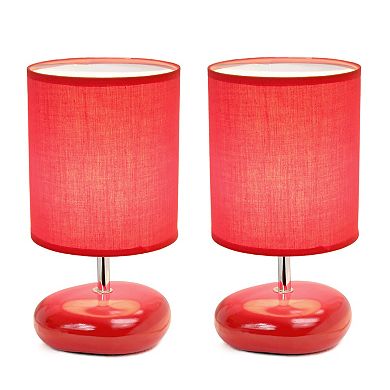 Creekwood Home 2-Pack Mini Round Rock Table Lamp Set