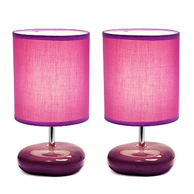 Creekwood Home 2-Pack Mini Round Rock Table Lamp Set