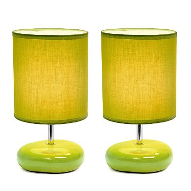 Creekwood Home 2-Pack Mini Round Rock Table Lamp Set