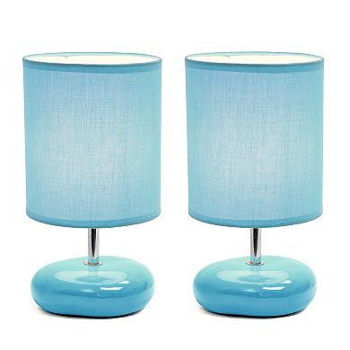 Creekwood Home 2-Pack Mini Round Rock Table Lamp Set