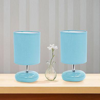 Creekwood Home 2-Pack Mini Round Rock Table Lamp Set