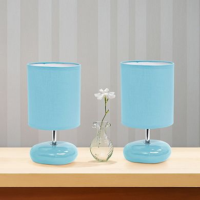 Creekwood Home 2-Pack Mini Round Rock Table Lamp Set