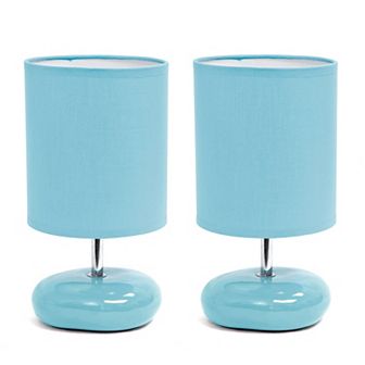 Creekwood Home 2-Pack Mini Round Rock Table Lamp Set