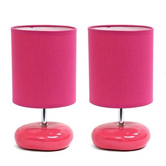Creekwood Home 2-Pack Mini Round Rock Table Lamp Set
