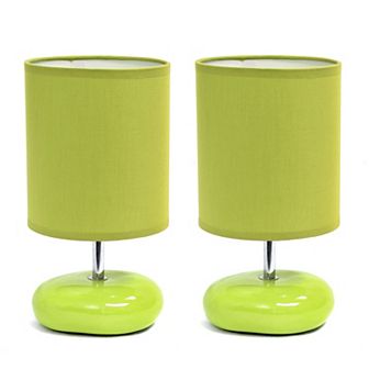 Creekwood Home 2-Pack Mini Round Rock Table Lamp Set