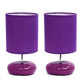 Creekwood Home 2-Pack Mini Round Rock Table Lamp Set