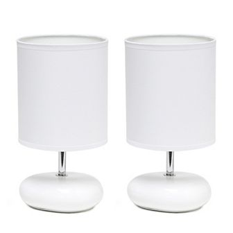Creekwood Home 2-Pack Mini Round Rock Table Lamp Set