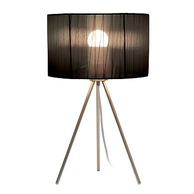 Creekwood Home Contemporary Brushed Nickel Pedestal Table Lamp