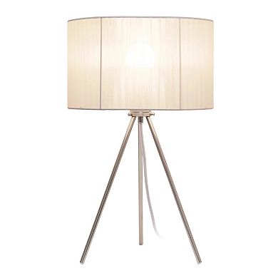 Creekwood Home Contemporary Brushed Nickel Pedestal Table Lamp