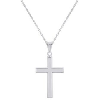 Celebration Gems 14k White Gold Cross Pendant Necklace