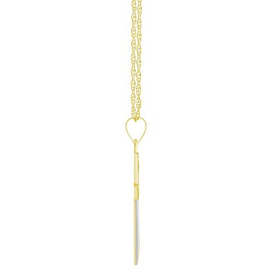 Celebration Gems Two Tone 14k Gold Cross Pendant Necklace