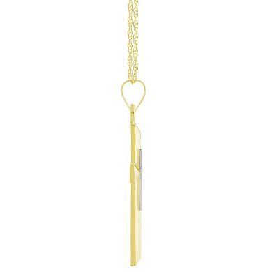 Celebration Gems Two Tone 14k Gold Layered Cross Pendant Necklace
