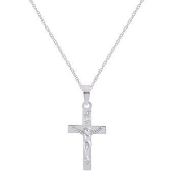 Celebration Gems 14k White Gold Crucifix Pendant Necklace