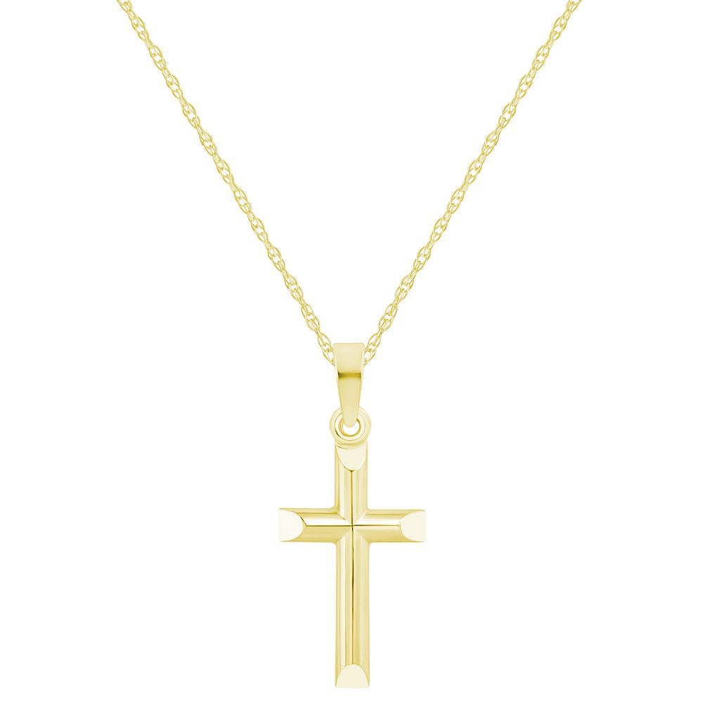 14K Gold-Filled Cross Charm Pendant Necklace
