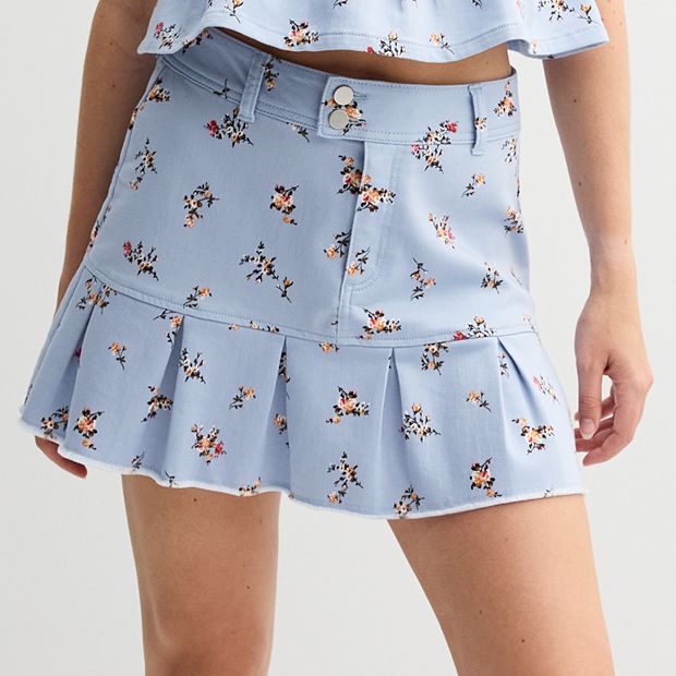 Juniors' Love, Fire Pleated Ruffle Hem Skirt