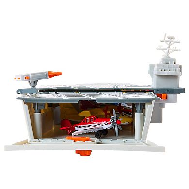 Mattel Matchbox Aircraft Carrier Model & Play Set with 10 Die-Cast Sky Buster Toy Airplanes & 1 Die-Cast Toy Car