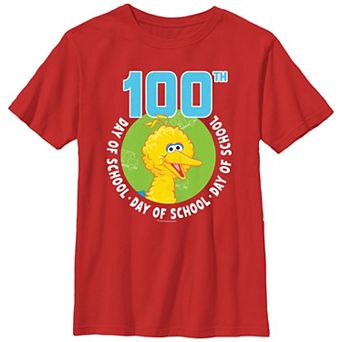 Boys Sesame Street Big Bird 100th Day Of School Graphic Tee