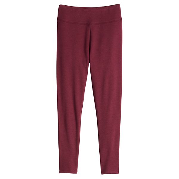 Girls 6-20 SO® Cozy Lined Leggings in Regular & Plus Size - Burgundy (XS (6/6X))