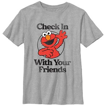 Boys 6-20 Sesame Street Elmo Stamp Check In On Your Friends Graphic Tee