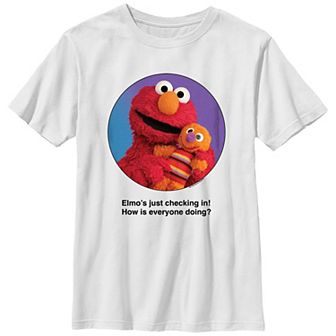 Boys Sesame Street Elmo's Just Checking In! Graphic Tee