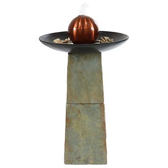 Sunnydaze Decorative Orb Slate Outdoor Water Fountain - 38"