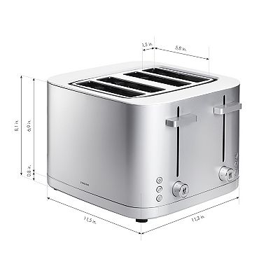 Zwilling Enfinigy 4-slice Toaster, Extra Wide 1.5" Slots For Bagels And Toast