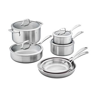 Zwilling Spirit 3-ply 10 pc Stainless Steel Cookware Set