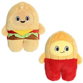 Aurora Medium Brown Flipovers 11" Hamburger & Fries Interactive Stuffed Animal