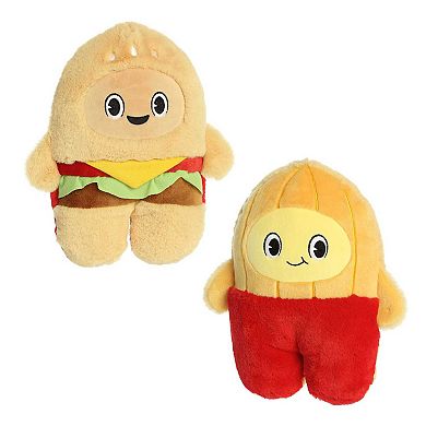 Aurora Medium Brown Flipovers 11" Hamburger & Fries Interactive Stuffed Animal