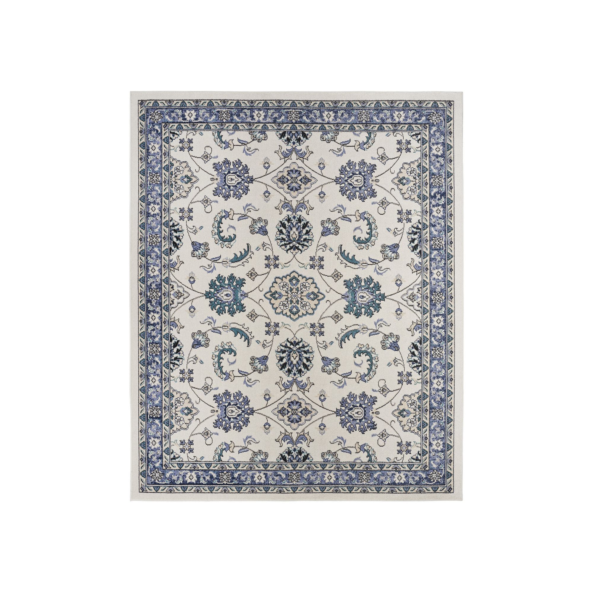 Nourison Essentials Floral Persian Indoor Outdoor Rug, Ivory Blue