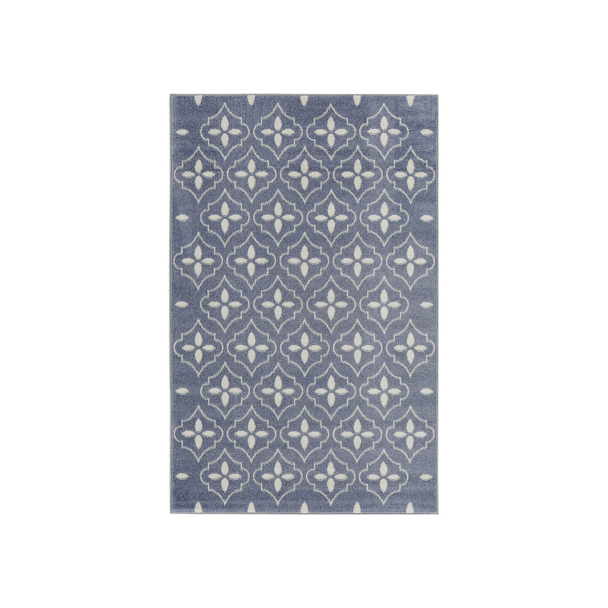 Nourison Essentials Moroccan Indoor Outdoor Rug, Blue Ivory