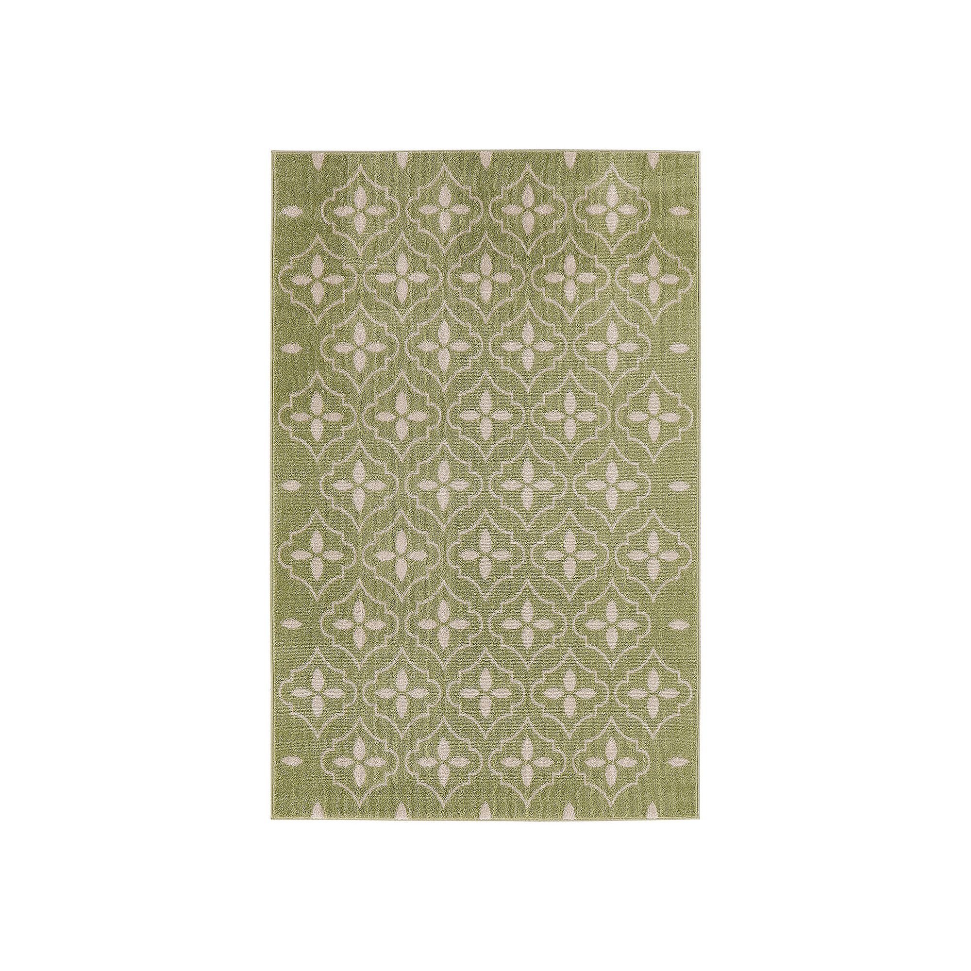 Nourison Essentials Moroccan Indoor Outdoor Rug, Green Ivory