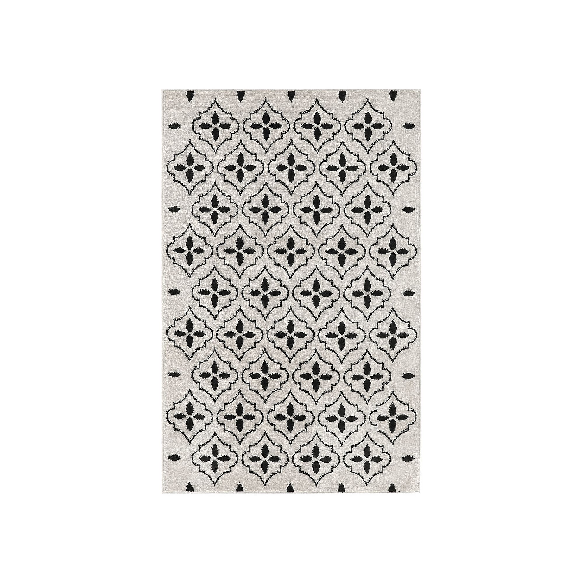 Nourison Essentials Moroccan Indoor Outdoor Rug, Ivory Black