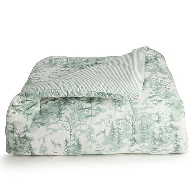 Cuddl Duds® Sage Painted Forest Flannel Comforter Set