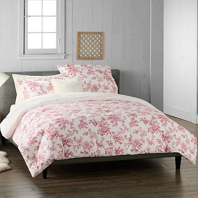 Cuddl Duds Holiday Toile Flannel Comforter Set