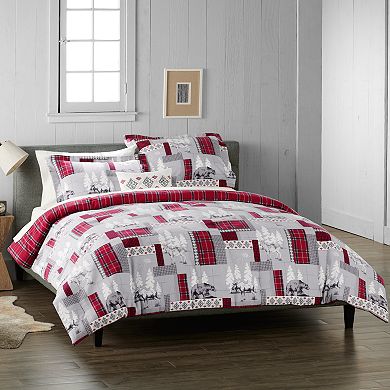 Cuddl Duds® Red Lodge Patchwork Flannel Comforter Set