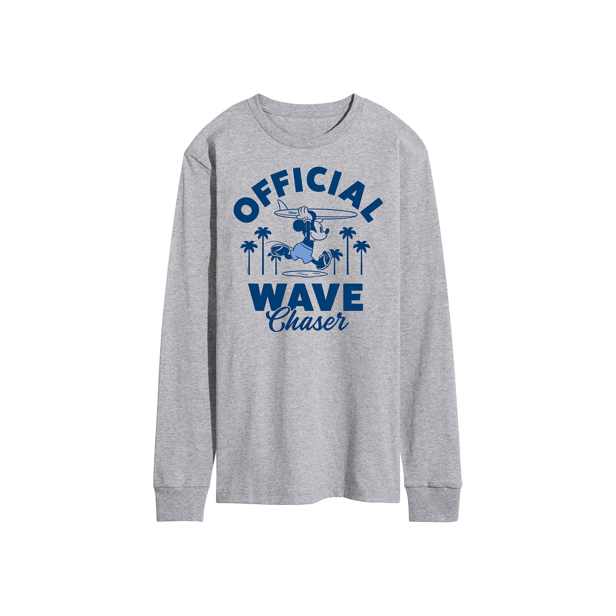Disneys Offical Wave Chaser Mens Graphic Tee, Size: Small, Grey Gray