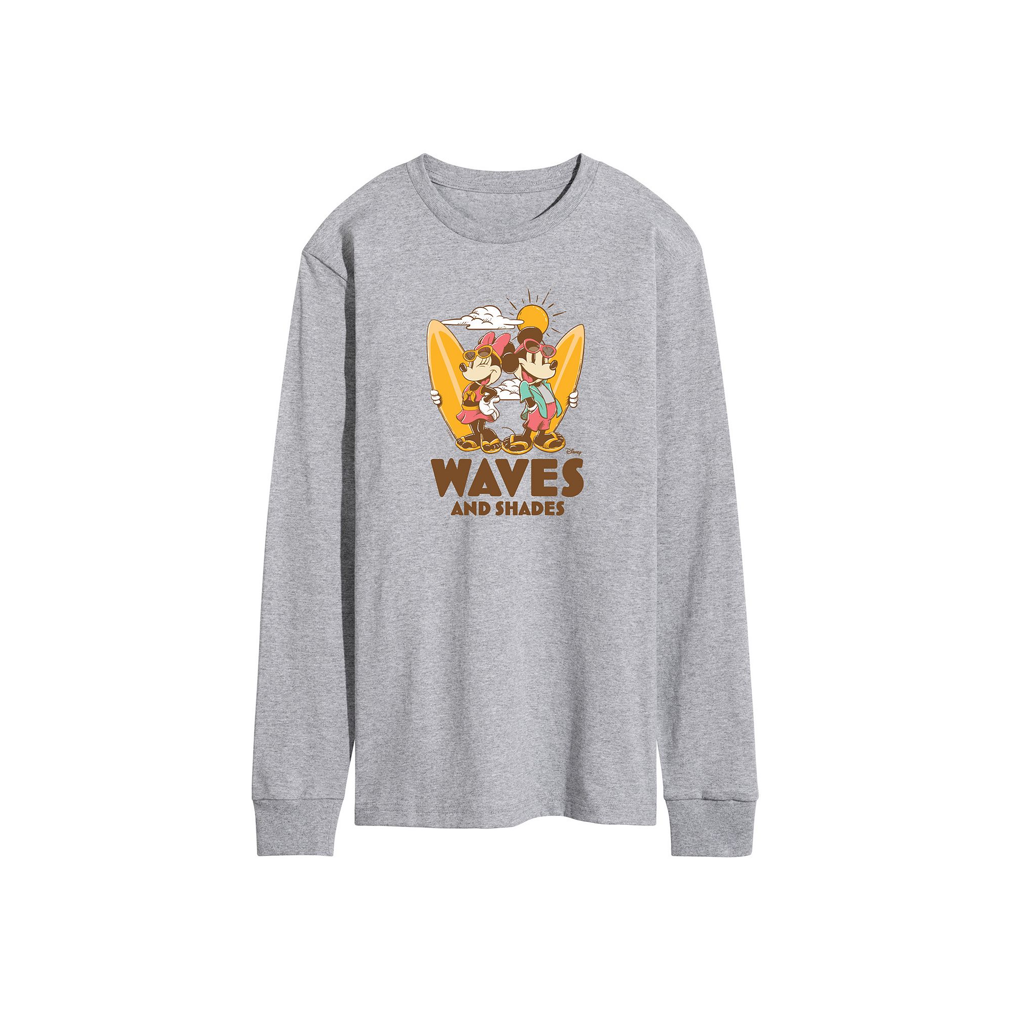 Disneys Waves And Shades Mens Graphic Tee, Size: Small, Grey Gray