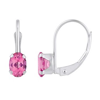 Celebration Gems 10k Gold Oval Pink Topaz Leverback Earrings