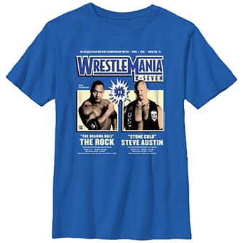 Boys WWE Wrestlemania The Rock VS Steve Austin Graphic Tee