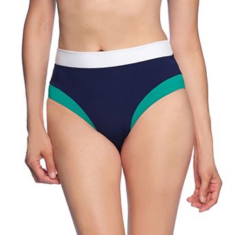 LOFT Colorblock Mid-Rise Bikini Bottoms