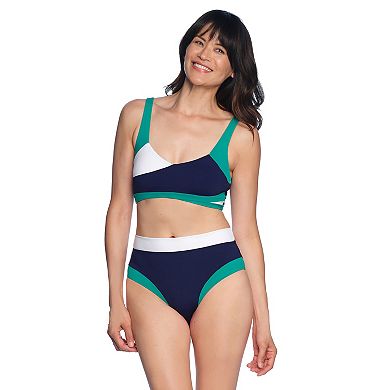 LOFT Colorblock Mid-Rise Bikini Bottoms
