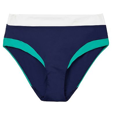 LOFT Colorblock Mid-Rise Bikini Bottoms