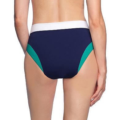 LOFT Colorblock Mid-Rise Bikini Bottoms