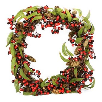 Red Berry & Pine Cone Artificial Christmas Wreath